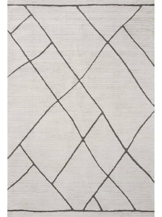 Logan LOG01 Ivory/Charcoal 3'6" x 5'6" Rug