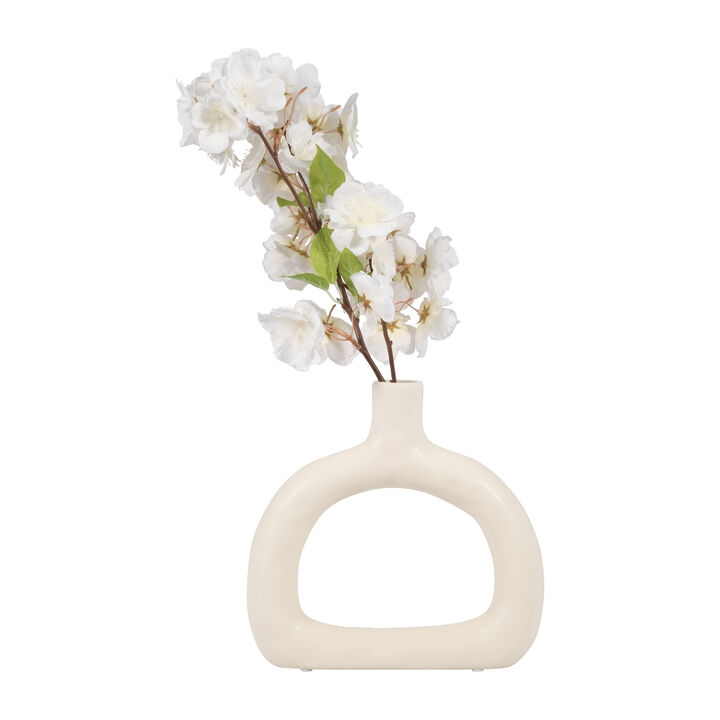 Stoneware Textured CutOut Vase