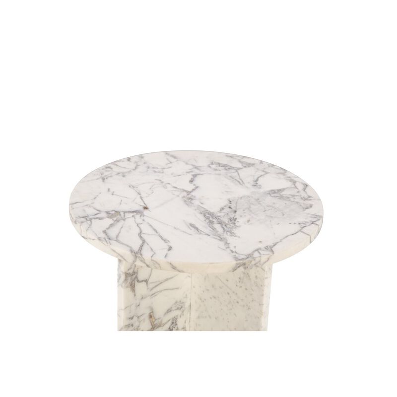 World Interiors Giza 20 Side Table in Alabaster Marble