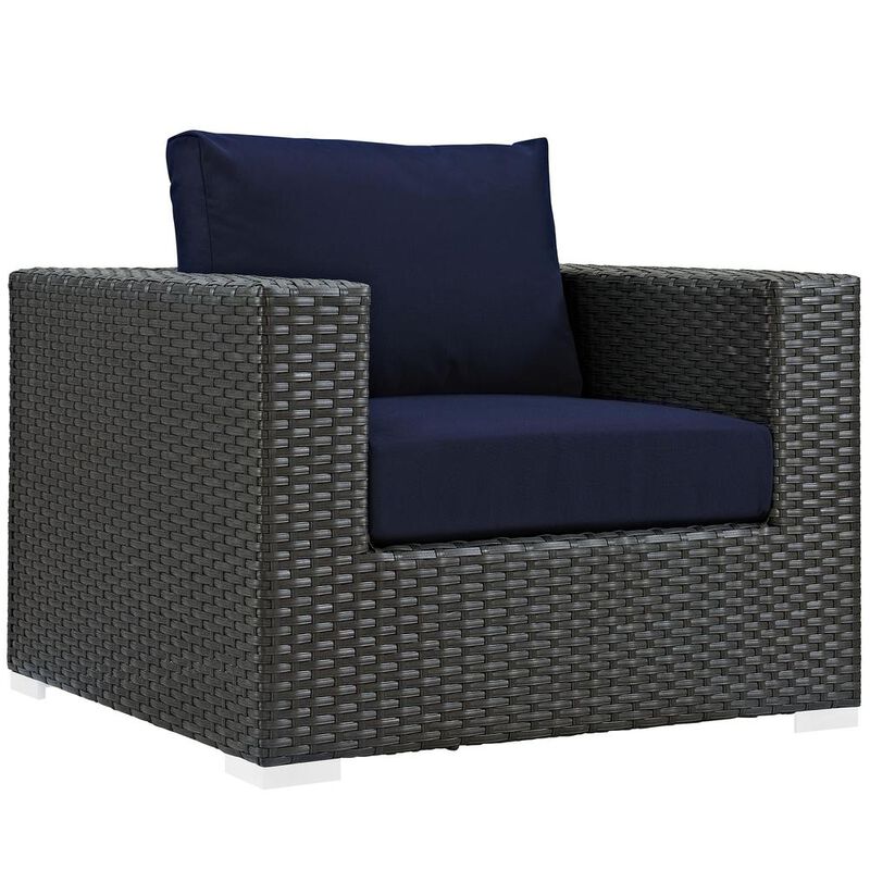 Modway Sojourn 3 Piece Outdoor Patio Sunbrella Sectional Set