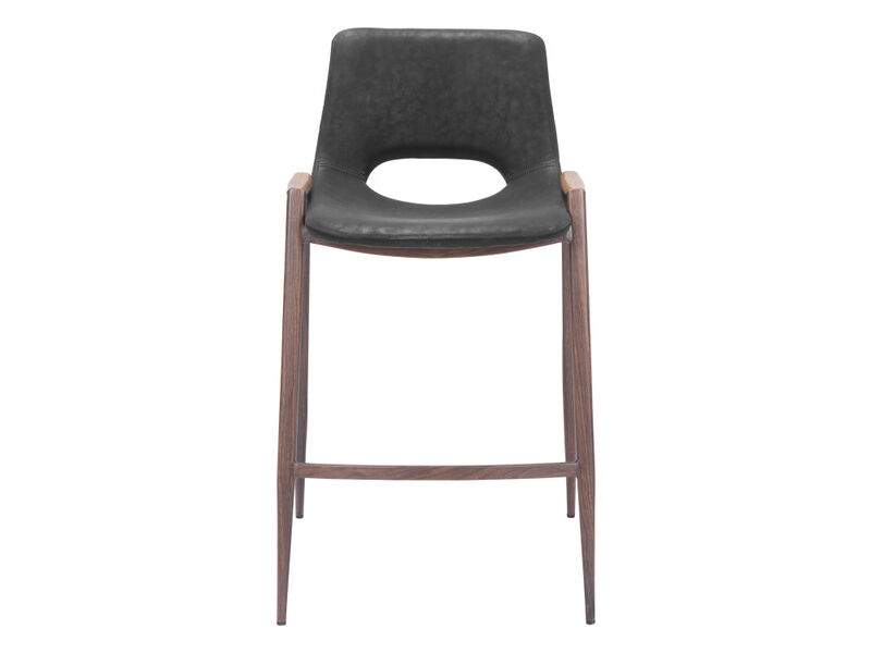 Desi Counter Stool (Set of 2) Black & Walnut
