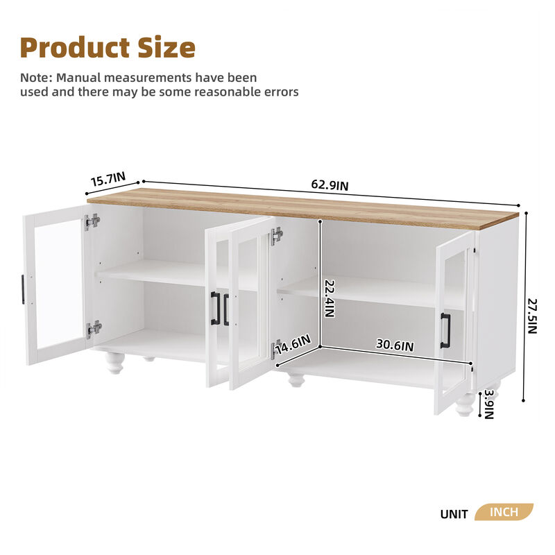 Merax Farmhouse TV Stand Versatile Sideboard Storage Cabinet