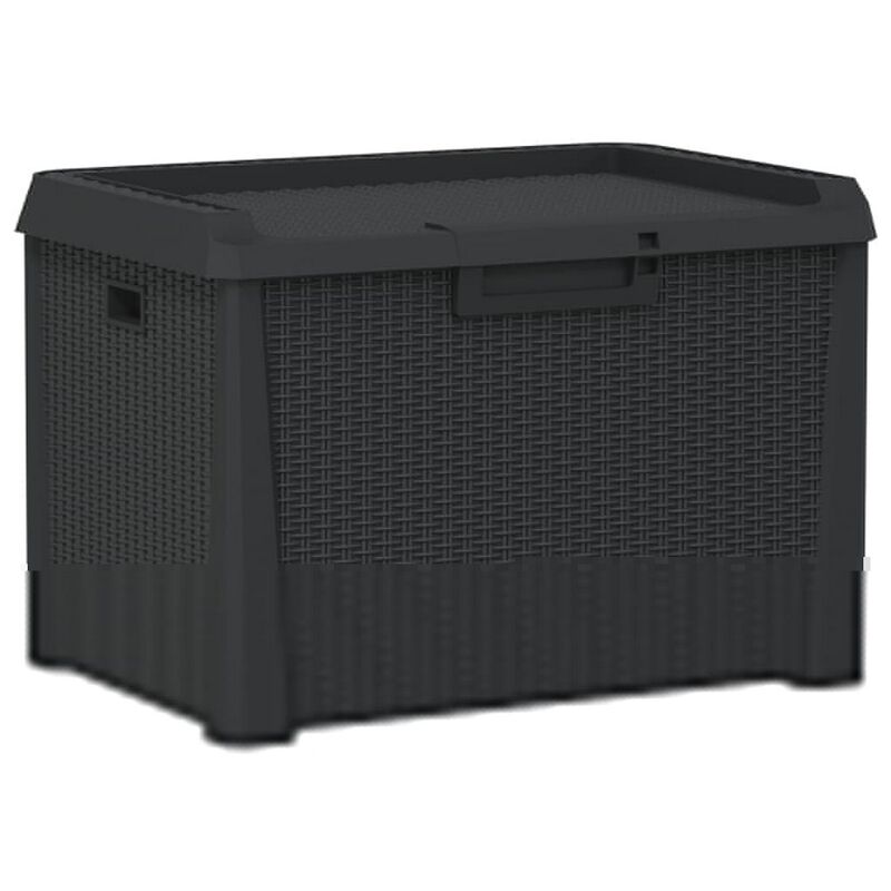 Outdoor Storage Box, 33 Gallon Capacity 29 Inch Weather Resistant Gray - Benzara