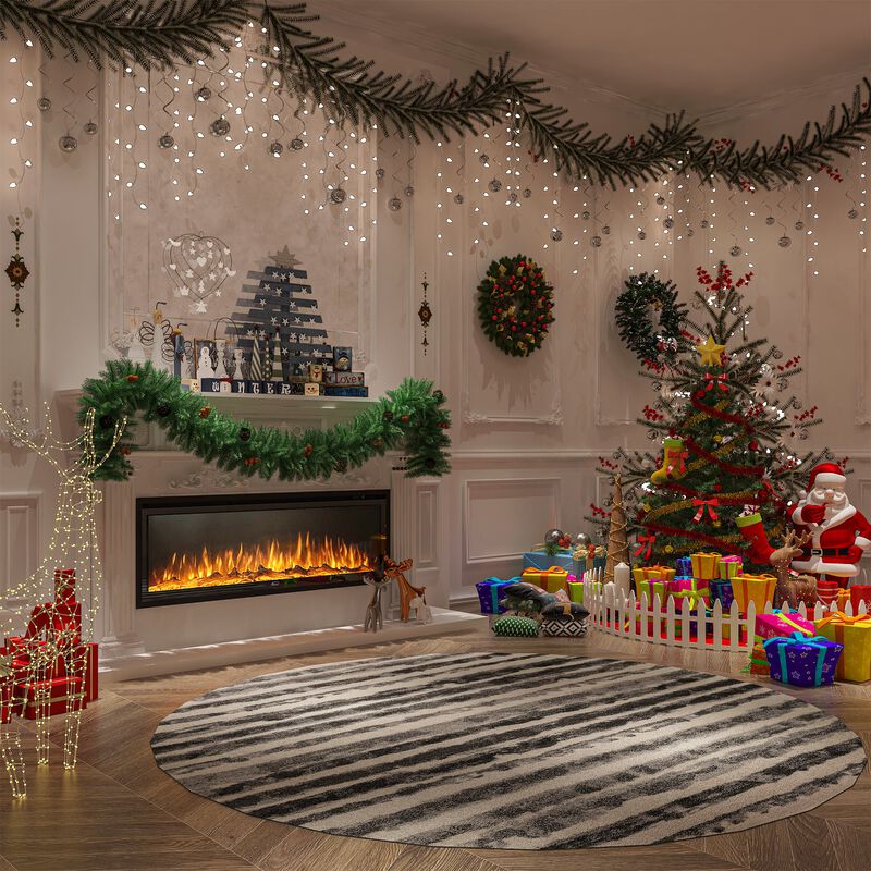 MONDAWE 50" Recessed Wall-mounted Freestanding Electric Fireplace with Remote Control