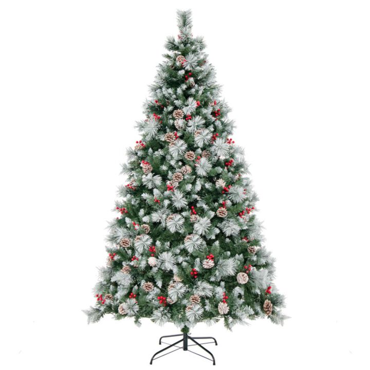 Hivvago 7 Feet Pre-Lit Artificial Christmas Tree with 400 Lights and 1116 Branches