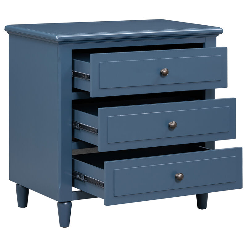 Merax Classic 3-Drawer Nightstand Storage Wood Cabinet