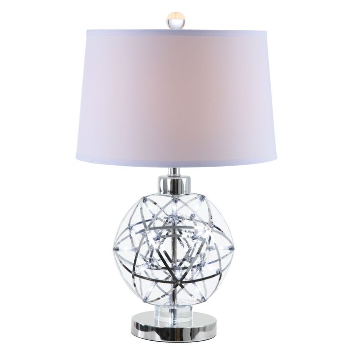 Cue 25 Inch Table Lamp, Empire Fabric Shade, Accent Nickel Round Base-Benzara