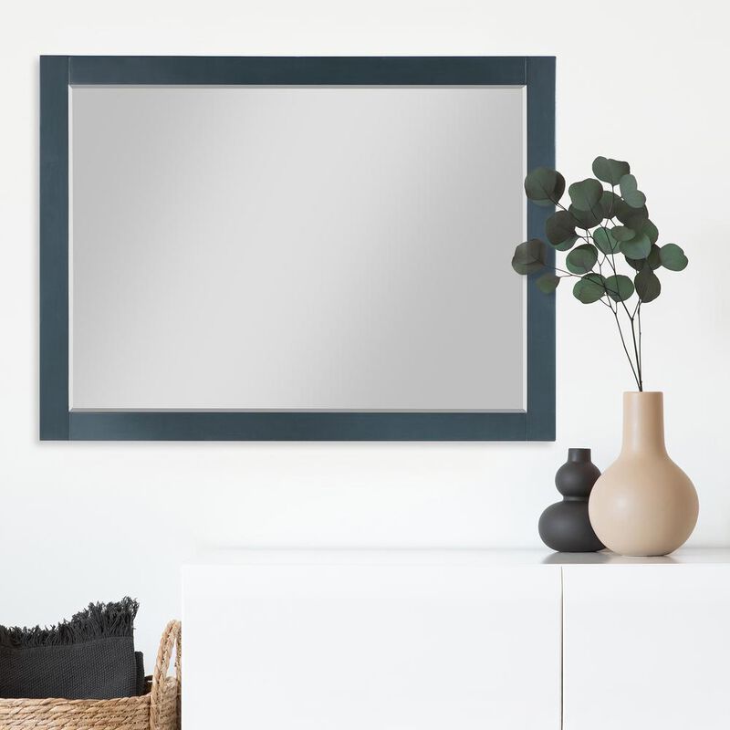 Altair 48 Rectangular Bathroom Wood Framed Wall Mirror in Classical Blue