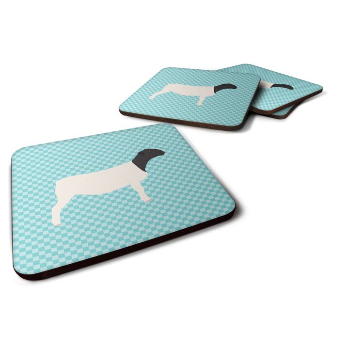 Caroline's Treasures Dorper Sheep Blue Check Decorative coasters, 3.5, Multicolor