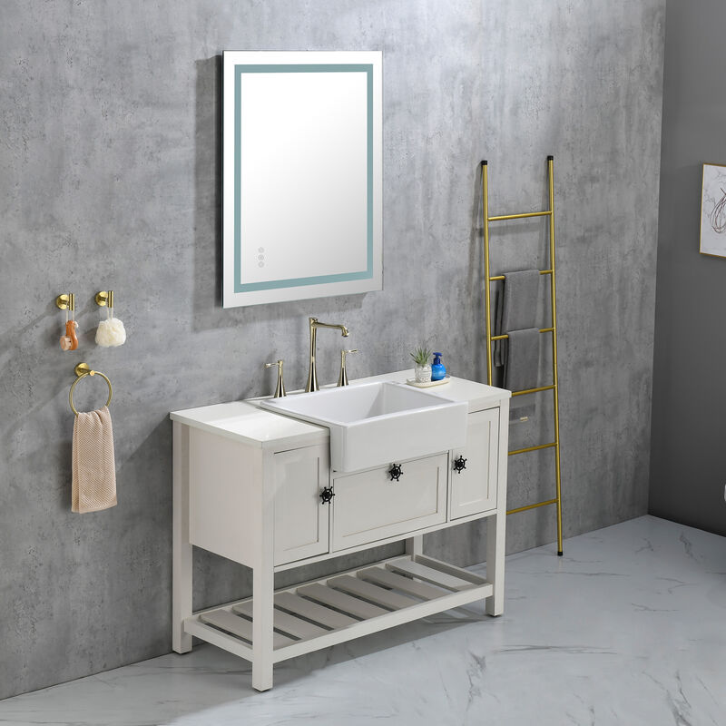 LED Bathroom Mirror with Frontlit and Backlit Wall-Mounted Vanity Mirror for Enhanced Bathroom Lighting