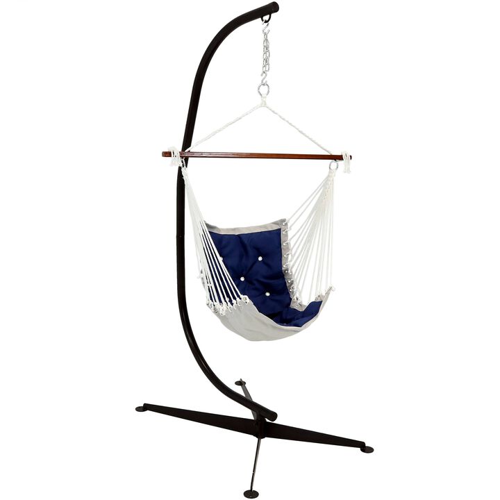 Sunnydaze Polyester Victoria Hammock Chair with Steel C-Stand Sunnydaze Polyester Victoria Hammock Chair with Steel C-Stand