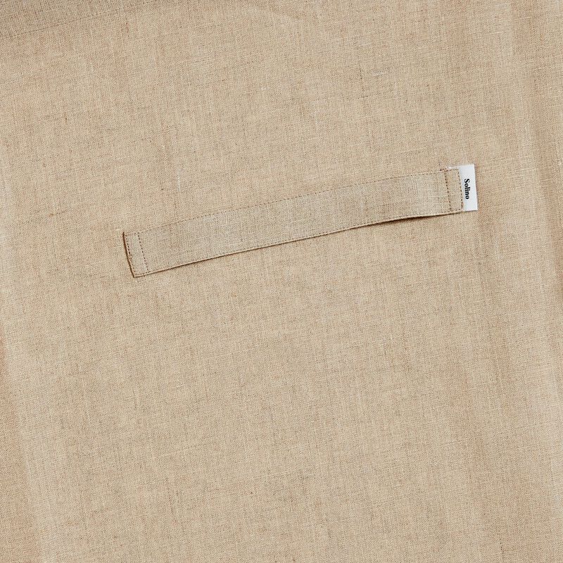 Solino Home 100% Pure Linen Midi Bistro Apron 33 x 40 Inch