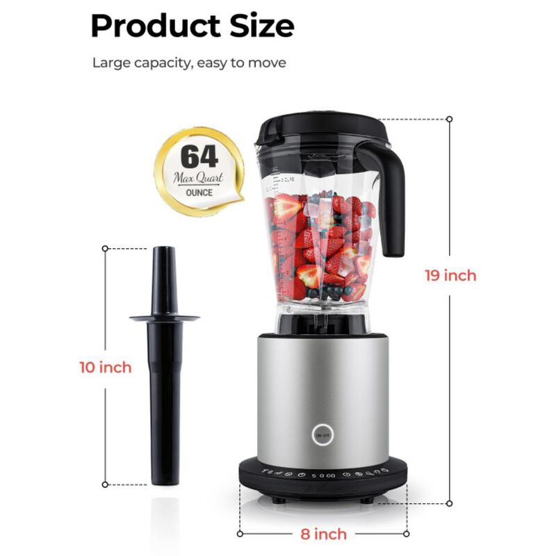 Hivvago 1500W Smoothie Maker High Power Blender with 10 Speeds