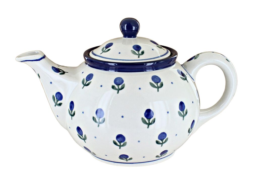 Blue Rose Polish Pottery Bluebird Small Teapot