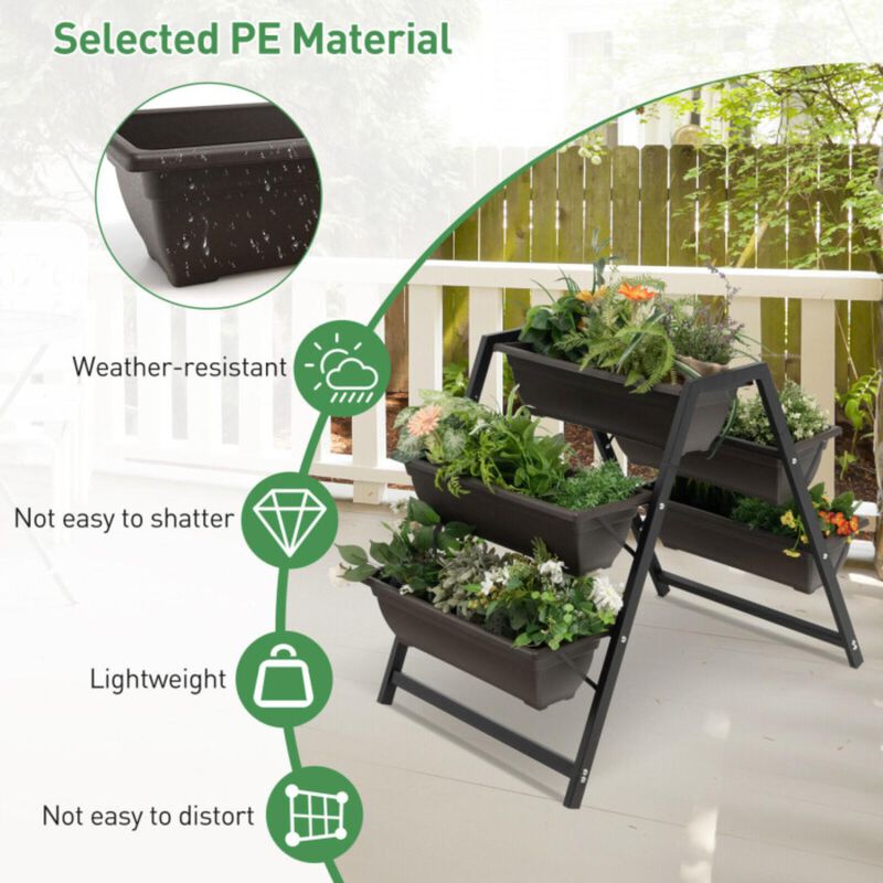 Hivvago 3-Tier Vertical Raised Garden Bed with 5 Plant Boxes