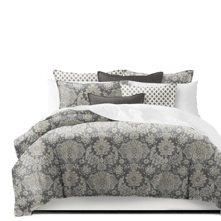 6ix Tailors Fine Linens Osha Mocha/Charcoal Duvet Cover Set