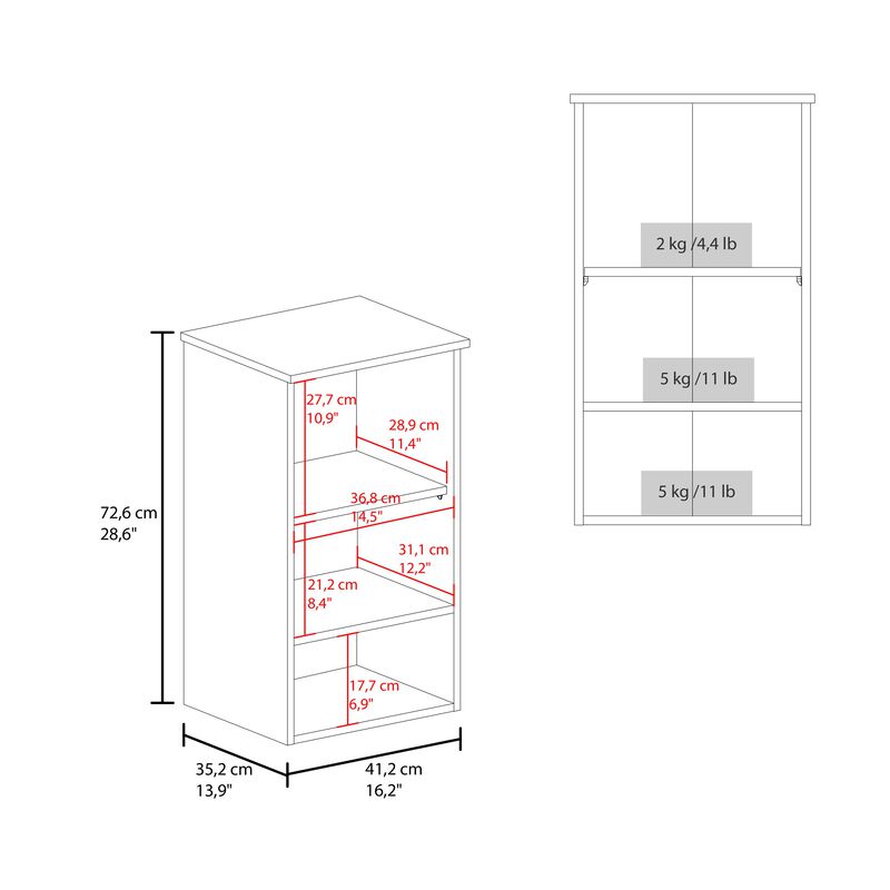 Nulato Medicine Cabinet 28.6" H, with 1 Door and 3 Shelves, Black