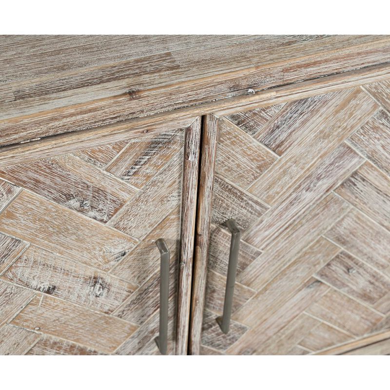 Jofran Gramercy Mid-Century Modern Chevron Two Door 40 Accent Chest