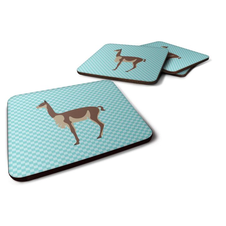 Caroline's Treasures Vicugna or Vicuna Blue Check Decorative coasters, 3.5, Multicolor
