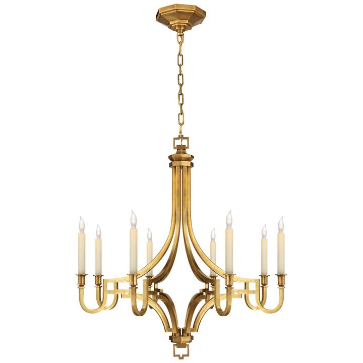 Mykonos Medium Chandelier in Antique-Burnished Brass