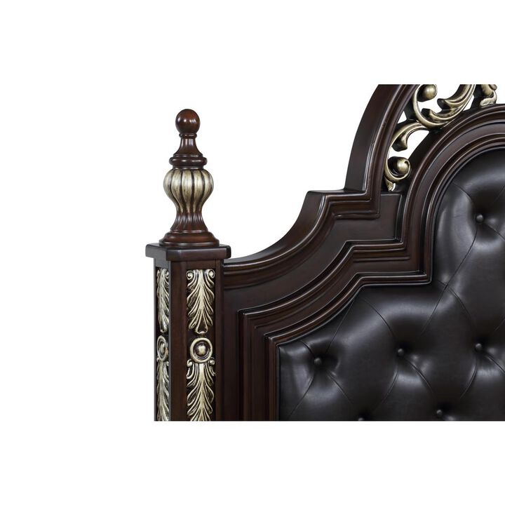 New Classic Furniture Furniture Maximus 6/0 Solid Wood King Bed in Madeira