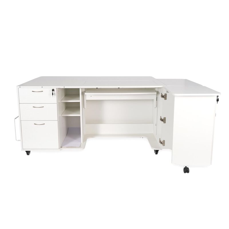 Sydney Hydraulic XL Sewing Cabinet (Ash White)