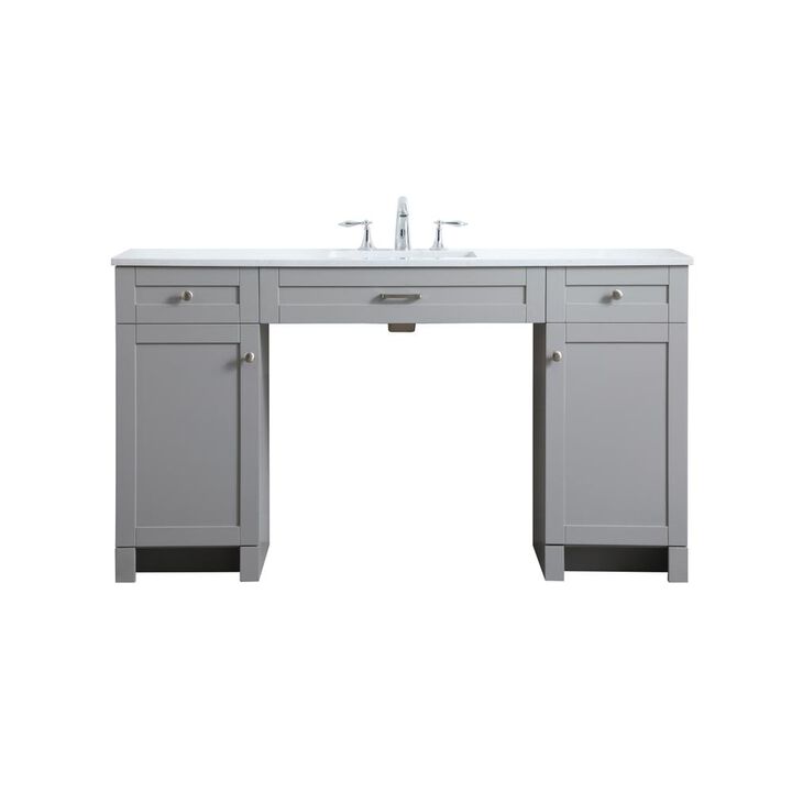 Elegant Kitchen and Bath 60 Inch ADA Compliant Bathroom Vanity In Grey