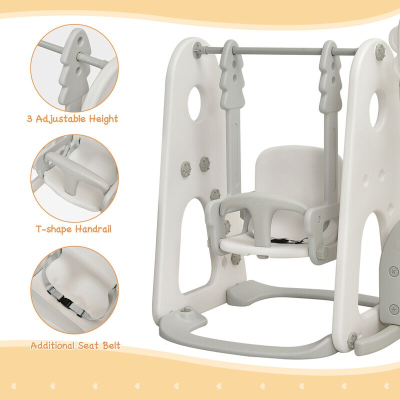 6 in 1 Toddler Slide and Swing Set with Ball Games