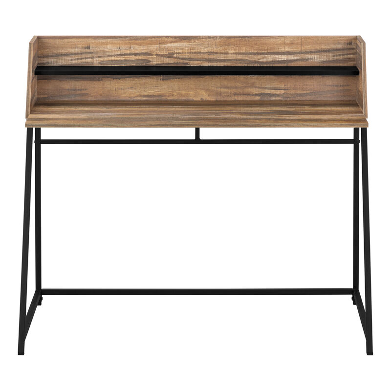 Monarch Specialties I 7548 Computer Desk, Home Office, Laptop, Storage Shelves, 48"L, Work, Metal, Laminate, Brown, Black, Contemporary, Modern