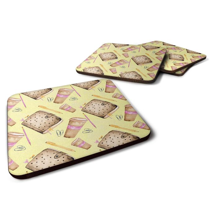 Caroline's Treasures Watercolor Coffee and Journal Decorative coasters, 3.5, Multicolor