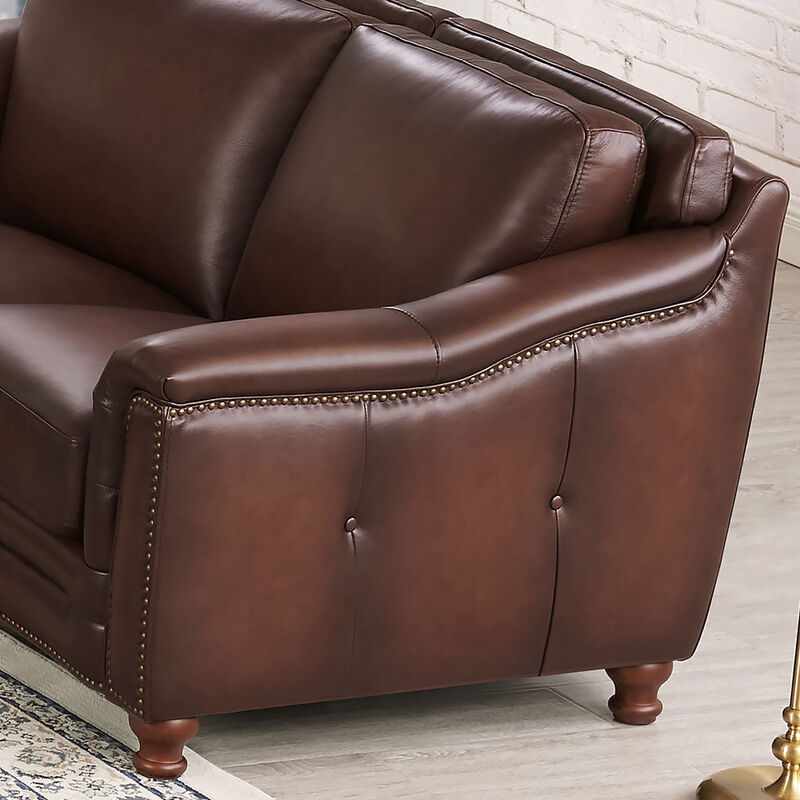 Belfast Top Grain Leather Loveseat