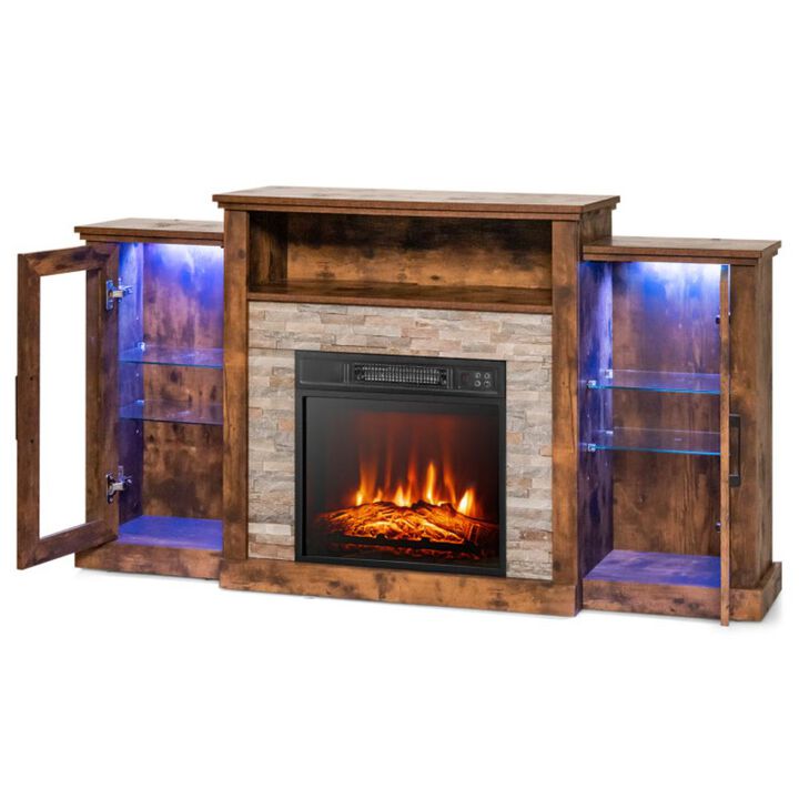 Hivvago FireplaceÂ TV Stand with 16-Color Led Lights for TVs up to 65 Inch