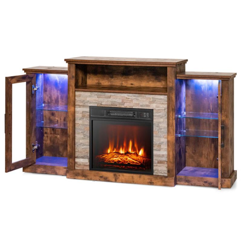 Hivvago FireplaceÂ TV Stand with 16-Color Led Lights for TVs up to 65 Inch