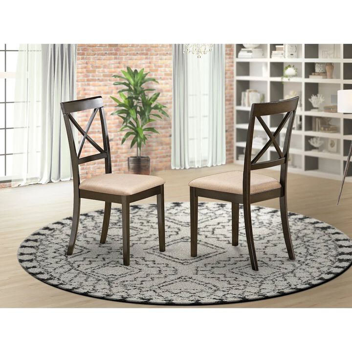 East West Furniture BOC-CAP-C Boston X-Back dining chair with Faux Leather Fabric Seat