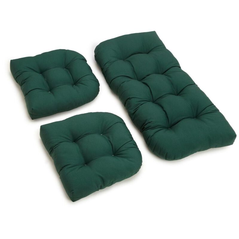 Blazing Needles U-Shaped Twill Tufted Settee Cushion Set (Set of 3)