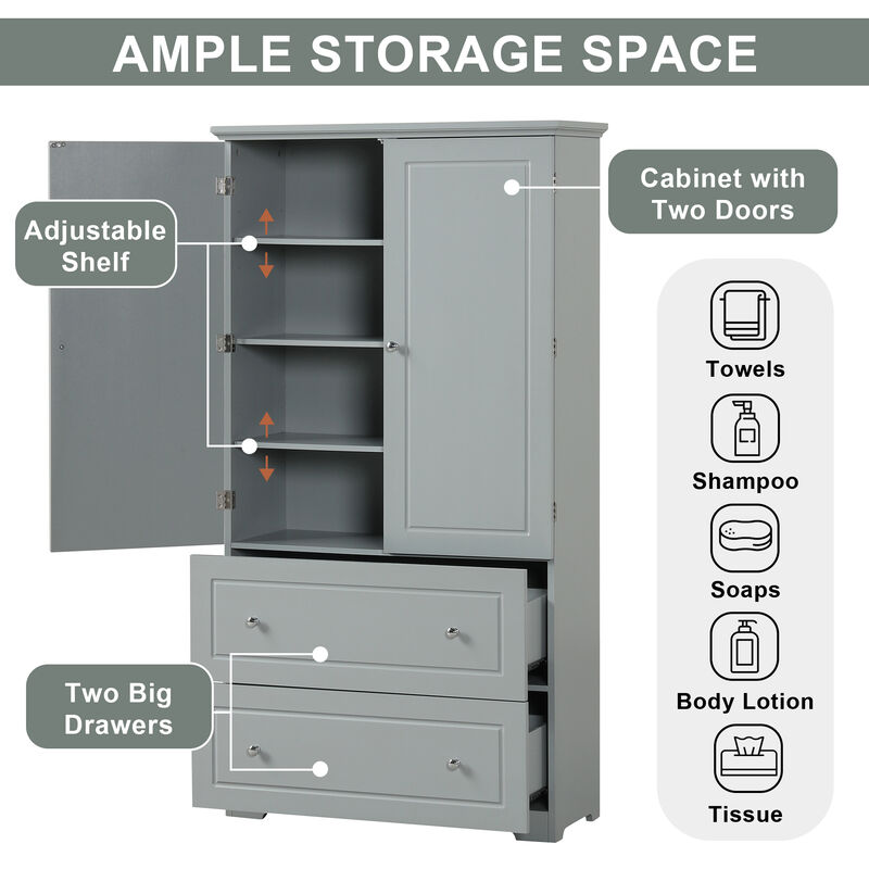 Merax Solid Wide Bathroom Storage Cabinet