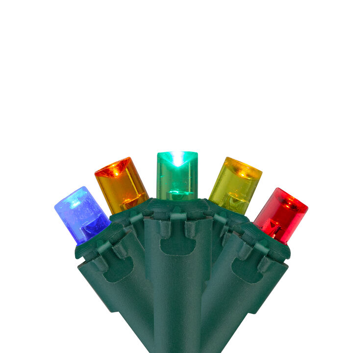 200 Multi-Color LED Wide Angle Christmas Lights  49ft Green Wire