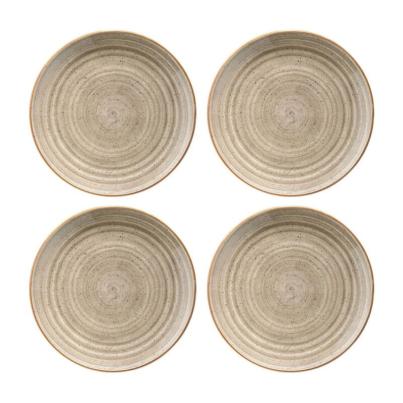 Terrain dia.6.75" Round Brown Porcelain Plate (Set of 4)