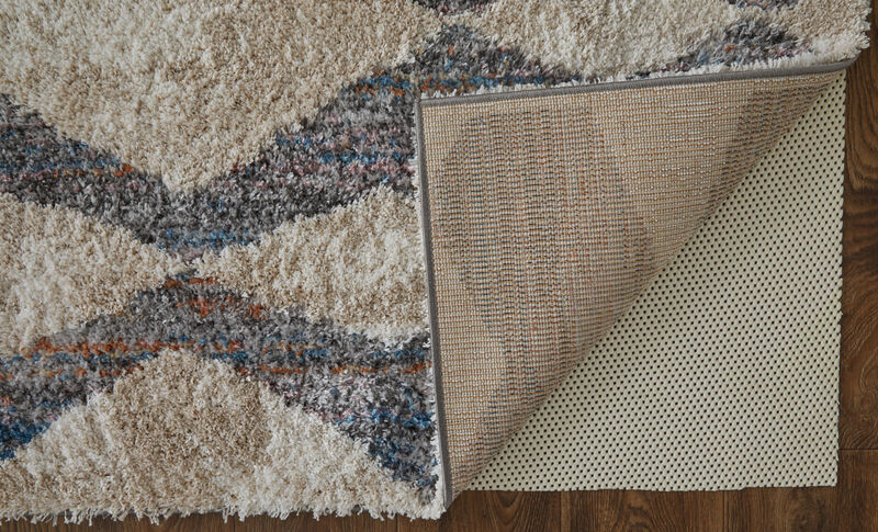 Mynka 39IFF Tan/Ivory/Blue 5' x 8' Rug