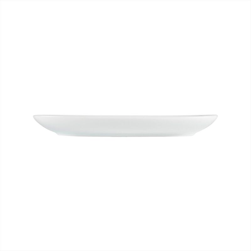 Porcelain Delta-Coupe 13.5" x 7.5" x h:1.5" Oval White Porcelain Platter