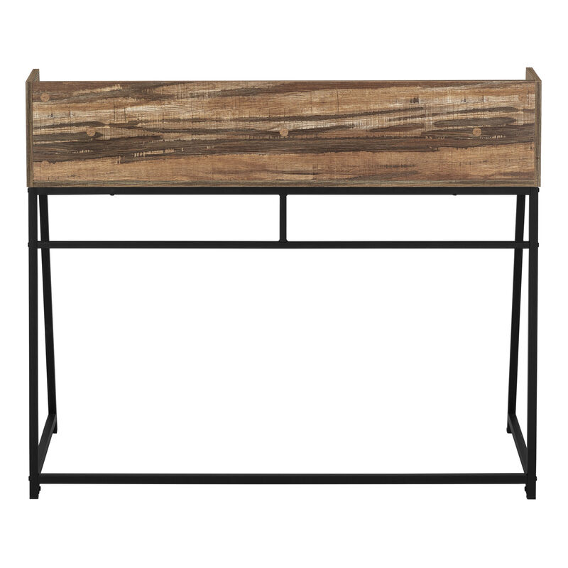 Monarch Specialties I 7548 Computer Desk, Home Office, Laptop, Storage Shelves, 48"L, Work, Metal, Laminate, Brown, Black, Contemporary, Modern