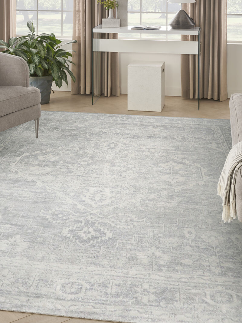 Astra Machine Washable ASW11 Light Gray 7'10" x 10' Rug