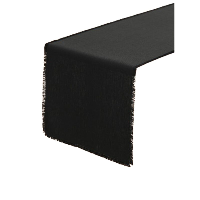 Solino Home 100% Pure Linen Table Runner 18 x 90 Inch | Fringe