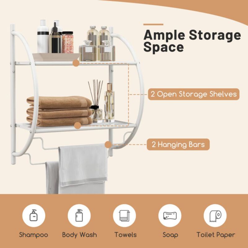 Hivvago Wall Mounted 2-Tier Bathroom Towel Rack with 2 Towel Bars