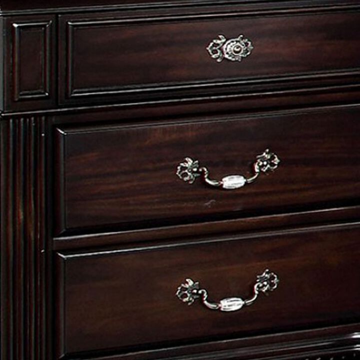 Syracuse Traditional Style Beautiful Nightstand, Dark Walnut-Benzara