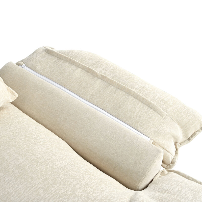 Merax U-Shaped Chenille Sectional Sofa with Adjustable Armrest Pillows