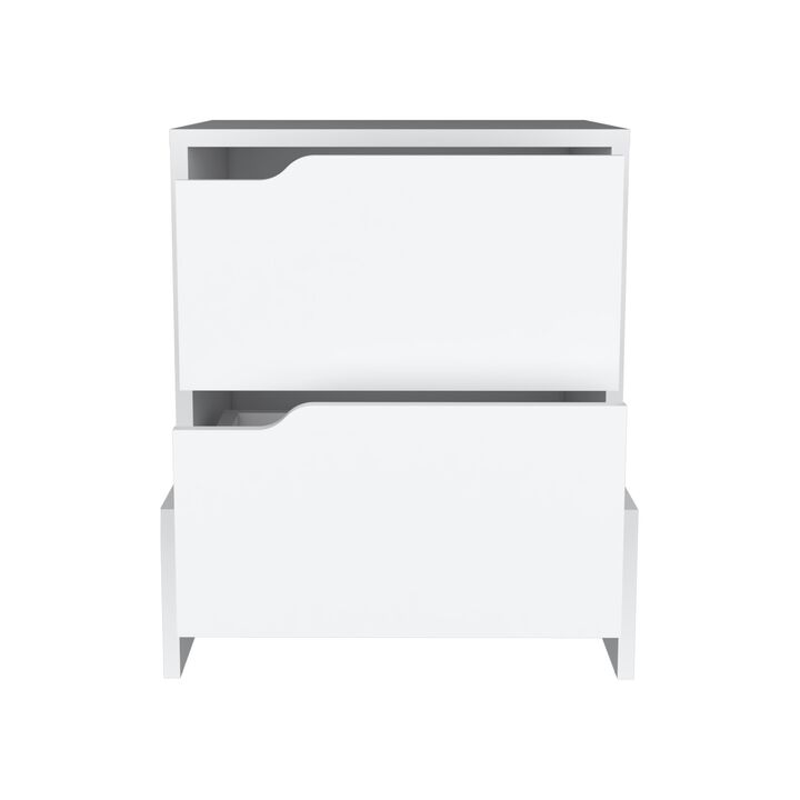 Streamdale Haines Nightstand With 2-Drawers, End Table With Sturdy Base