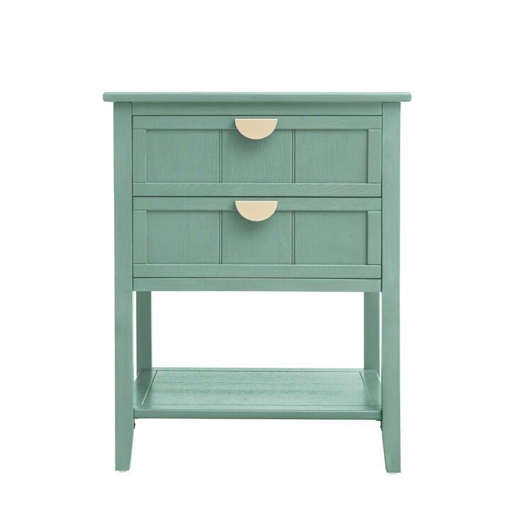 2 Drawer Side table,American style, End table,Suitable for bedroom, living room