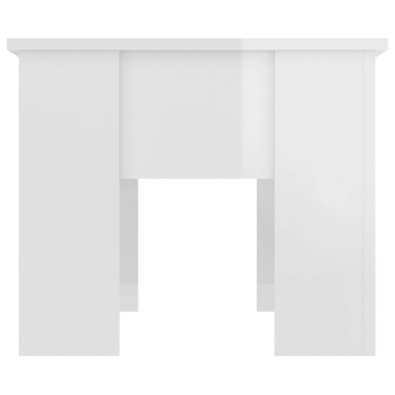 vidaXL Engineered Wood Coffee Table with Liftop, High Gloss White Finish, Rectangular Structure, 31.1"x19.3"x16.1", Perfect for Living Room or Office