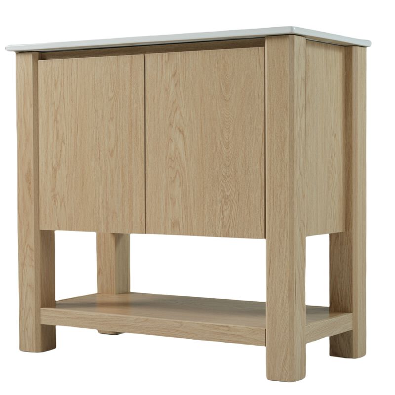 Merax Modern Bathroom Vanity with Rectangle Ceramic Sink